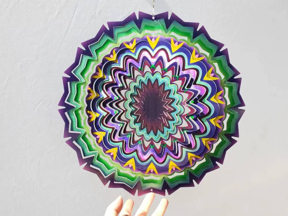 Mandala Green and Purple - Large